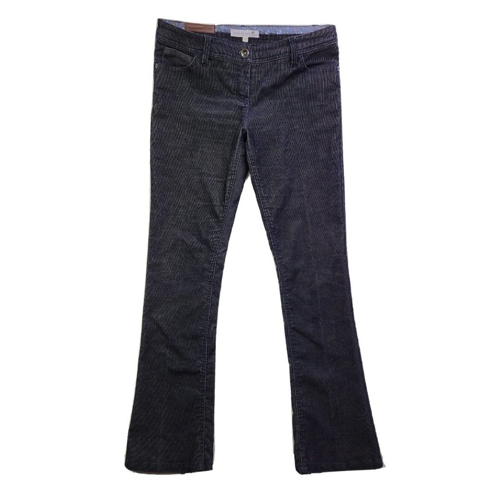 Fat Face Denim Women UK 12 (US 8) Navy Corduroy Chino Pant Straight Leg Stretch